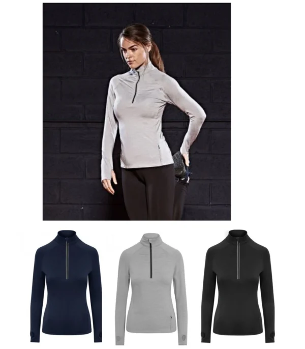 JC035 AWD Cool-flex Girlie Half Zip Top